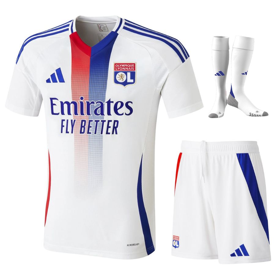 Maillot Lyon OL Kit Enfant Domicile 2024 2025 Blanc Foot Sport