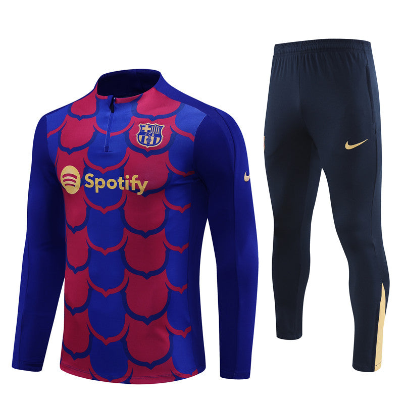 Survetement Barcelone Bleu Rouge Homme 2024 2025 Foot Sport