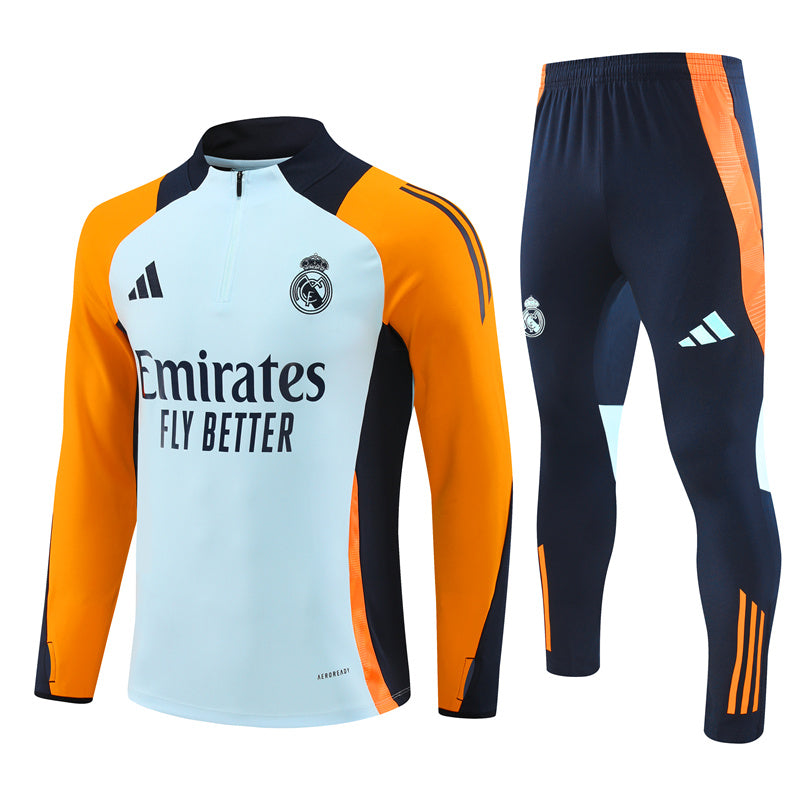 Survetement Real Madrid Bleu Orange Homme 2024 2025 Foot Sport