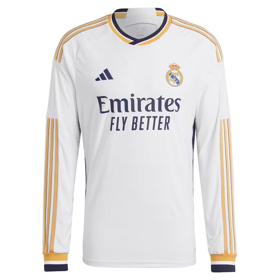 Maillot Real Madrid Manches Longues Blanc Homme 2024 Foot Sport