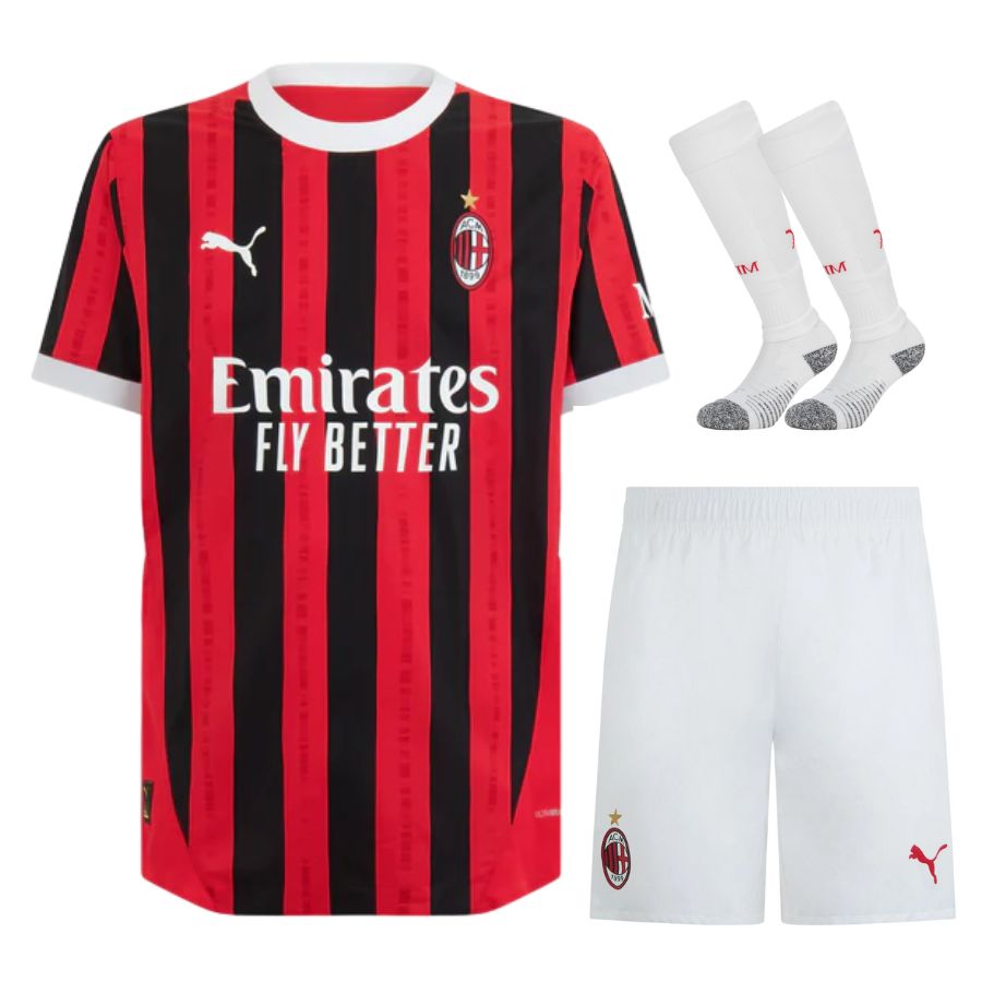 Maillot-Kit-Enfant-Milan-AC-Domicile-2024-2025-Blanc