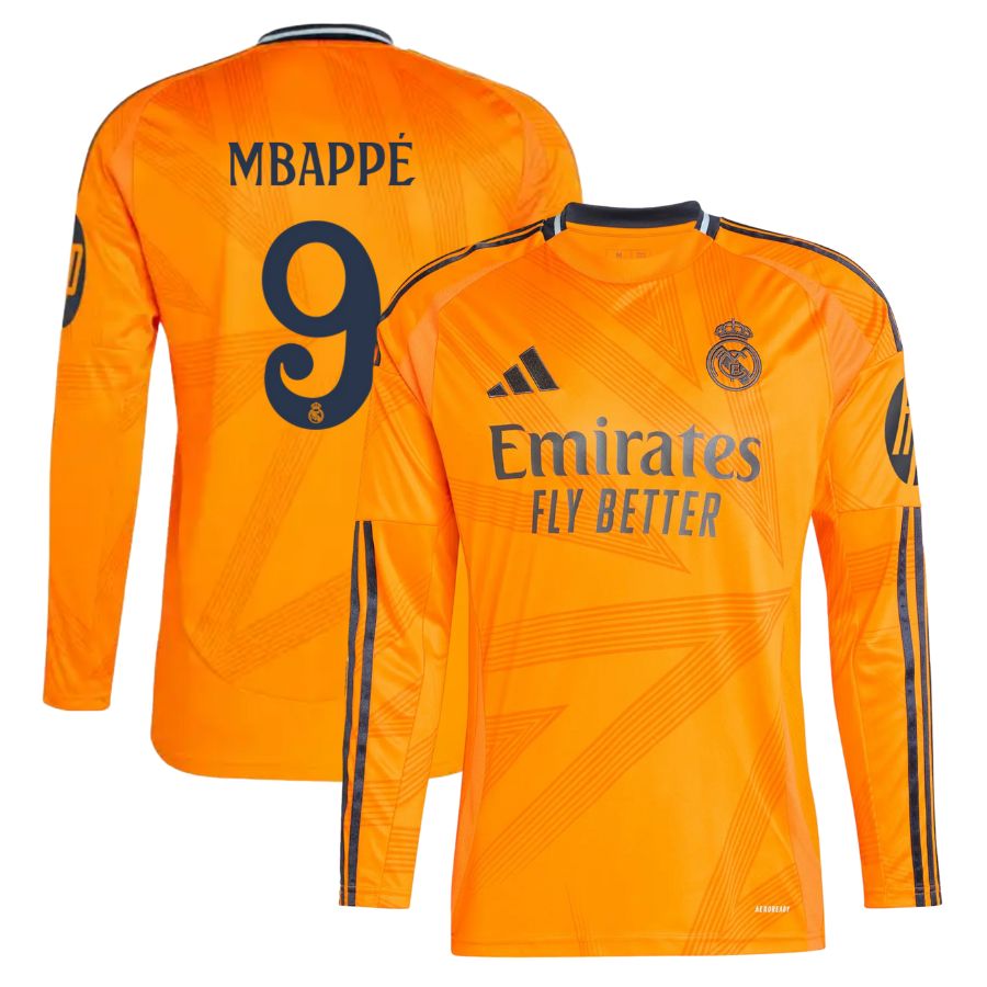 Maillot-Real-Madrid-2024-2025-Mbappe-Manches-Longues-Exterieur