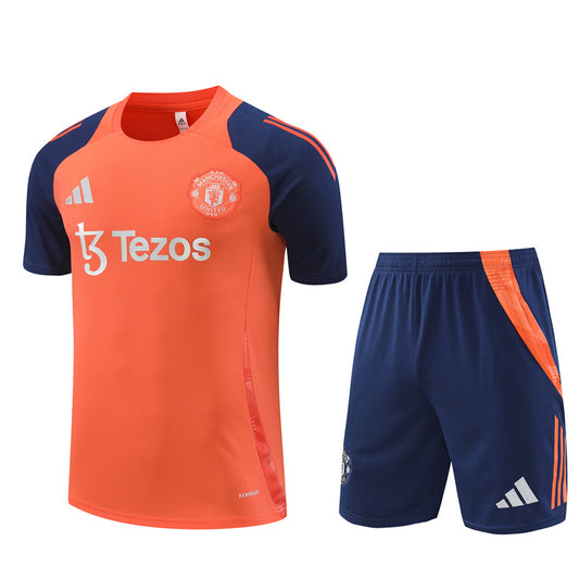 Maillot-Short-Training-Manchester-United-Orange-Homme-2024-2025