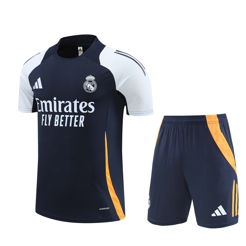 Maillot-Short-Training-Real-Madrid-Noir-Orange-Homme-2024-2025