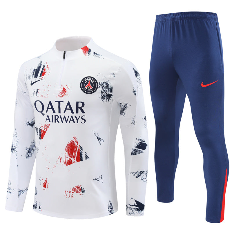 Survetement-Enfant-Training-PSG-2024-2025-Blanc-Rouge