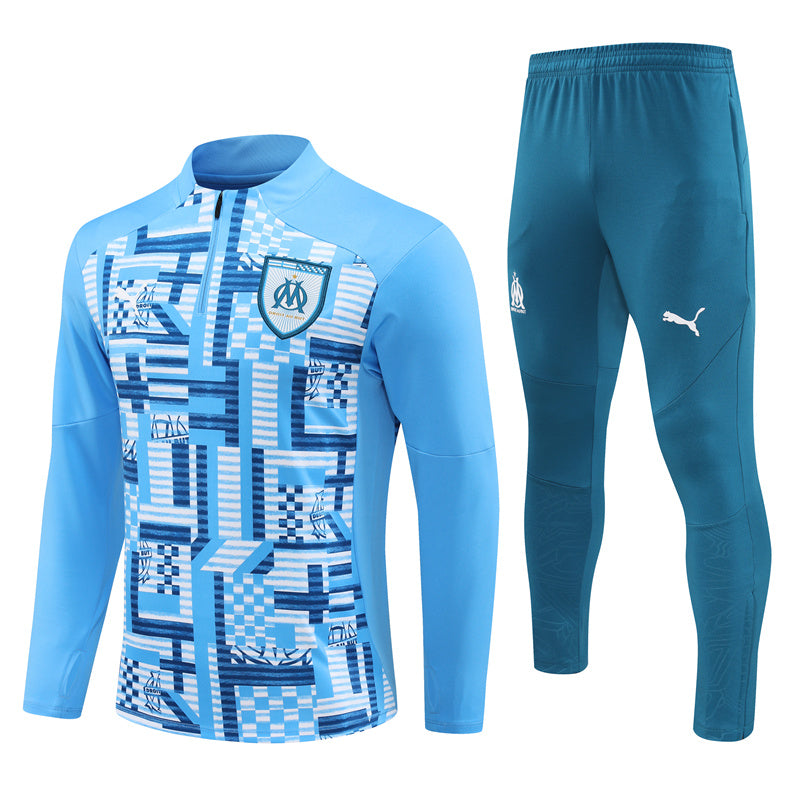 Survêtement Marseille OM Homme 2024 2025 Bleu Clair Foot Sport